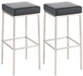 2-delige Set Barkrukken - Barstoelen - Kunstlederen Bekleding, Duurzaam ontwerp Kleur zwart