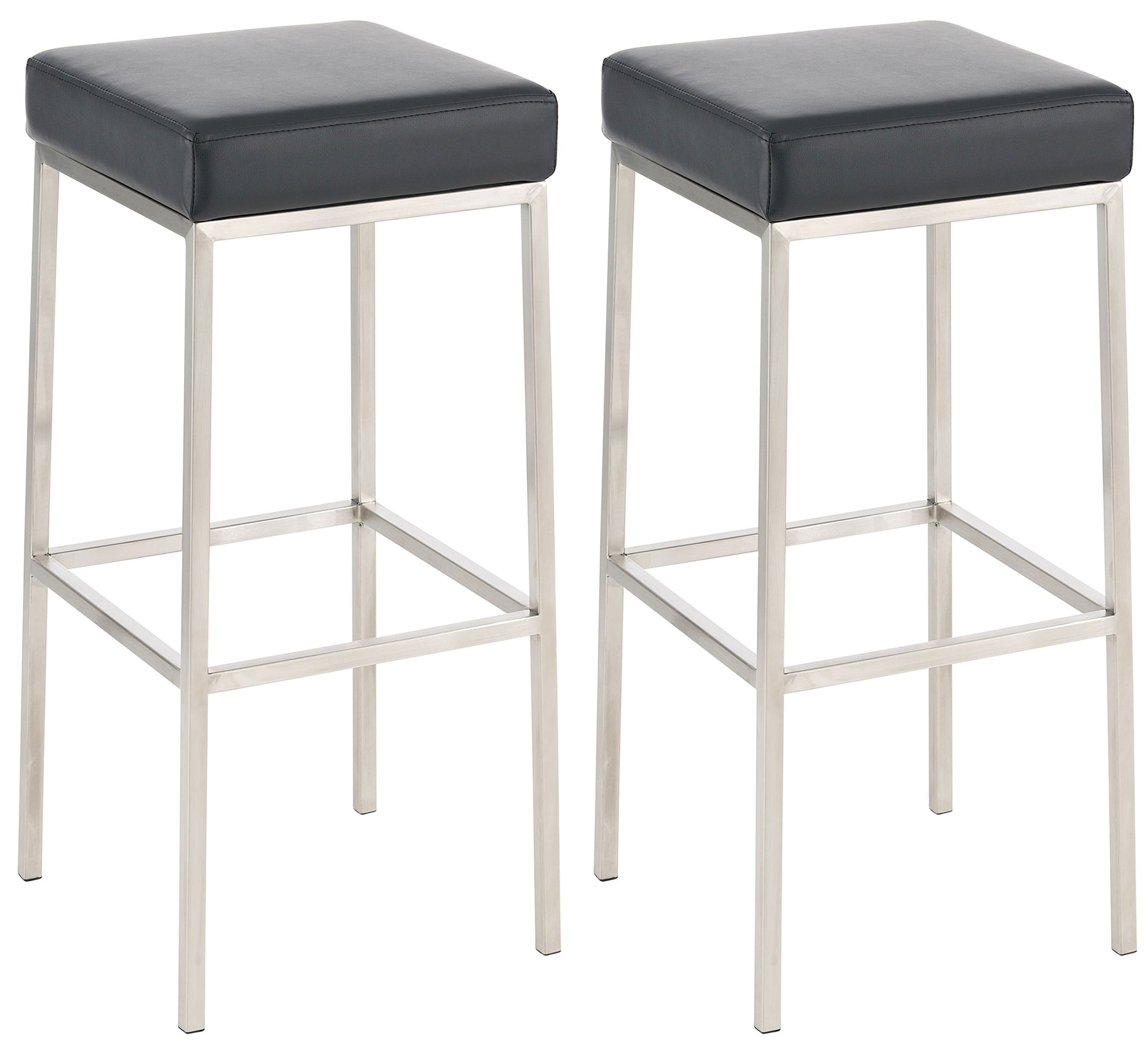 2-delige Set Barkrukken - Barstoelen - Kunstlederen Bekleding, Duurzaam ontwerp Kleur zwart