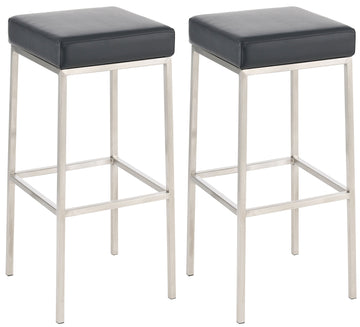 2-delige Set Barkrukken - Barstoelen - Kunstlederen Bekleding, Duurzaam ontwerp Kleur zwart