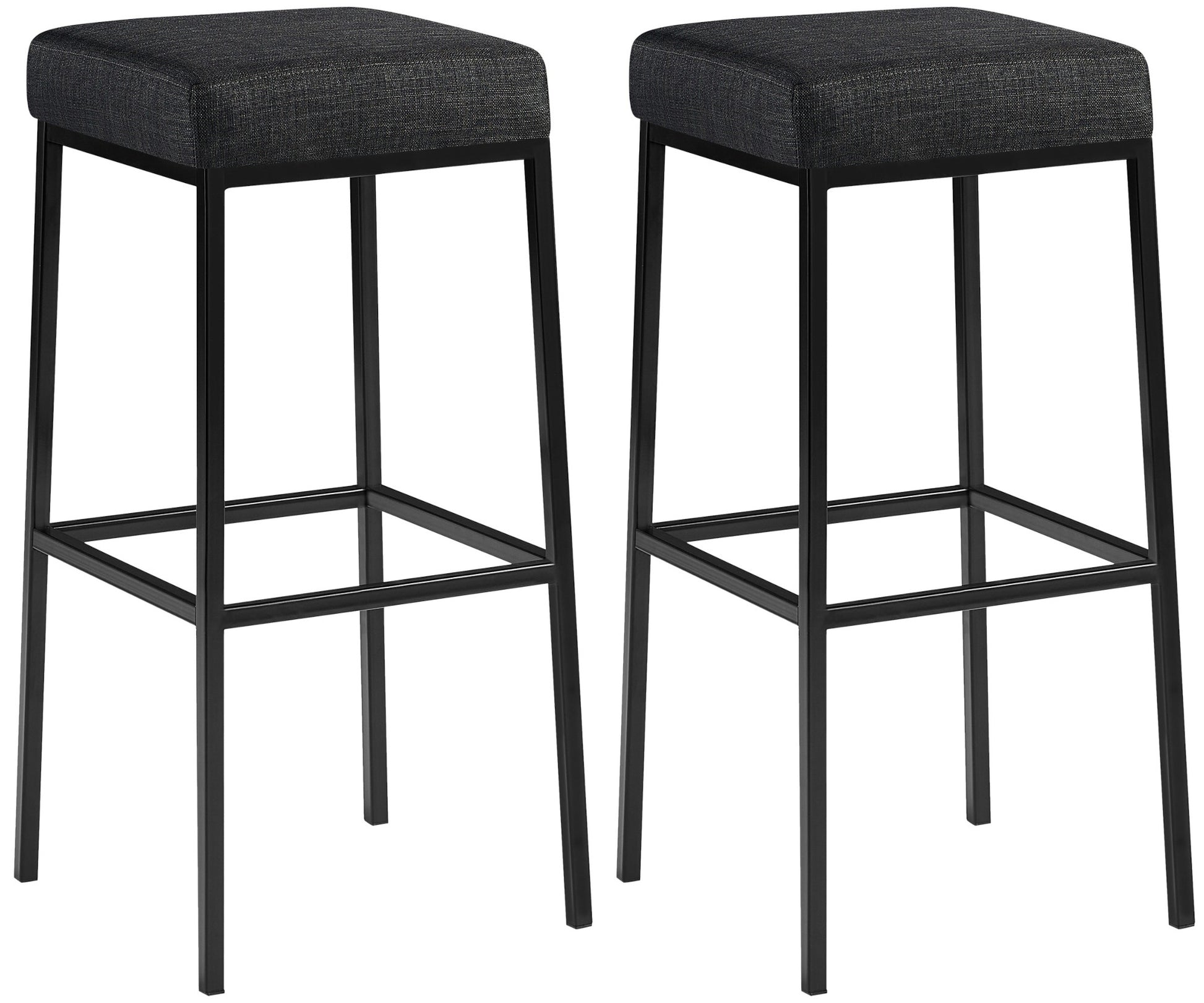 2-delige set Barkrukken - Hoge Stoelen - Stabiele Metalen Poten Kleur donkergrijs Onderstel Kleur zwart
