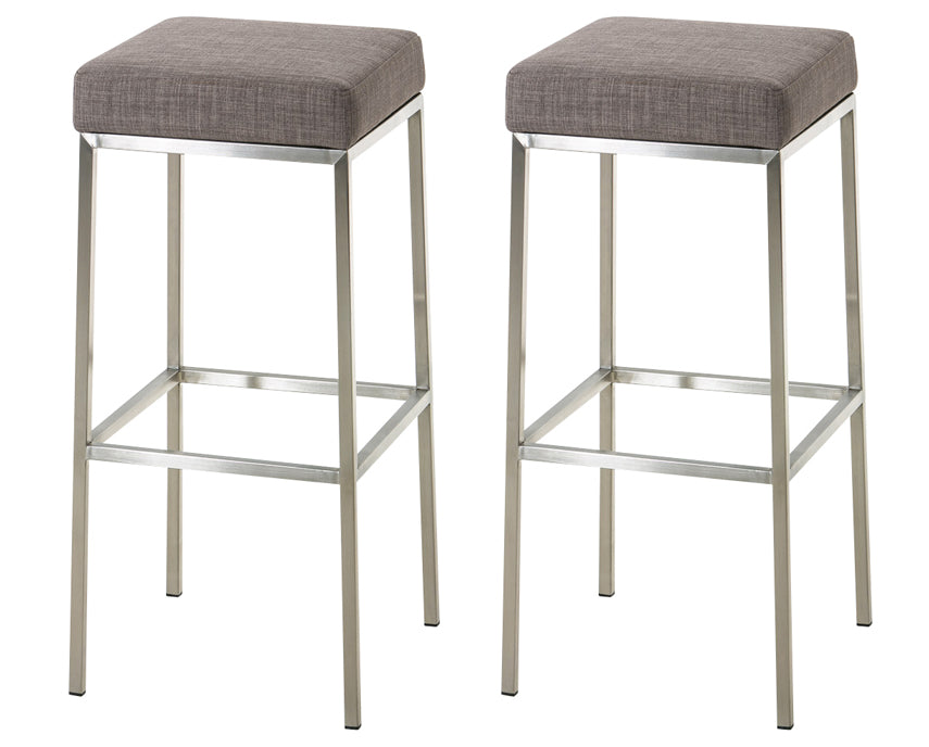 2-delige set Stoffen Barkrukken - Moderne Krukken - Onderhoudsvriendelijk Design Kleur grijs