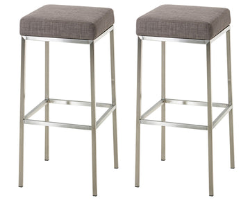 2-delige set Stoffen Barkrukken - Moderne Krukken - Onderhoudsvriendelijk Design Kleur grijs