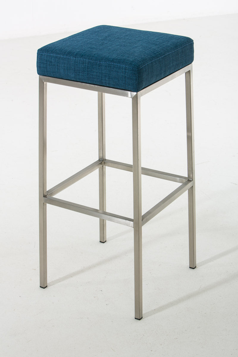 2-delige set Barkrukken - Barstoelen - Comfortabele Zitting, Metalen Frame Kleur blauw