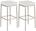 2-delige set Barkrukken - Kunstlederen Krukken - Comfort & Stabiliteit Kleur wit