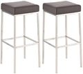Set van 2 Kunstlederen Barkrukken - Barstoelen - Stevige Vloervriendelijke Frames Kleur bruin