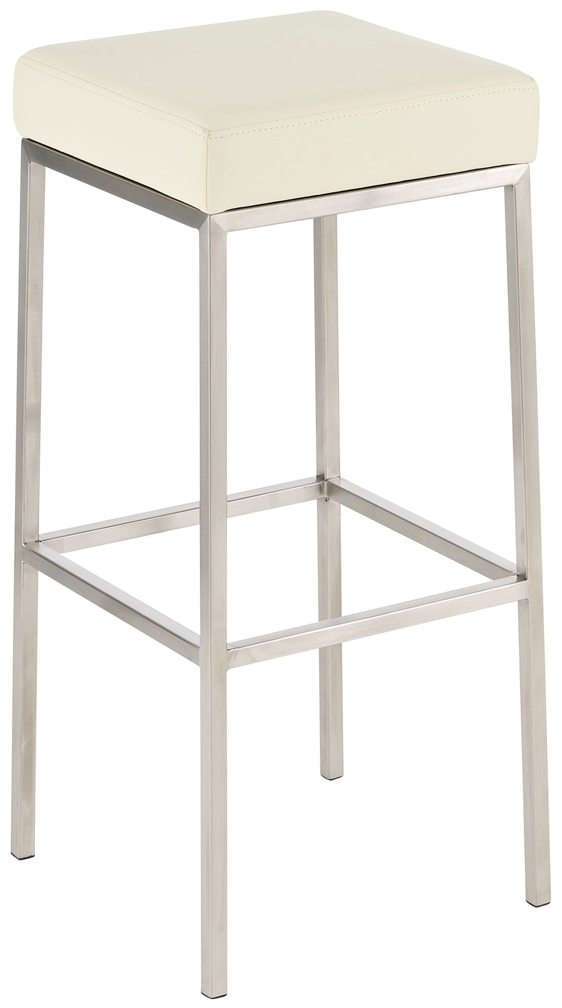 2-delige set Barkrukken - Hockers - Duurzaam Kunstleer  - Stevige Metalen Frames Kleur crème