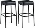 2-delige Set Barkrukken - Kunstleder Barstoelen - Comfort zonder rugleuning Onderstel Kleur zwart Kleur zwart