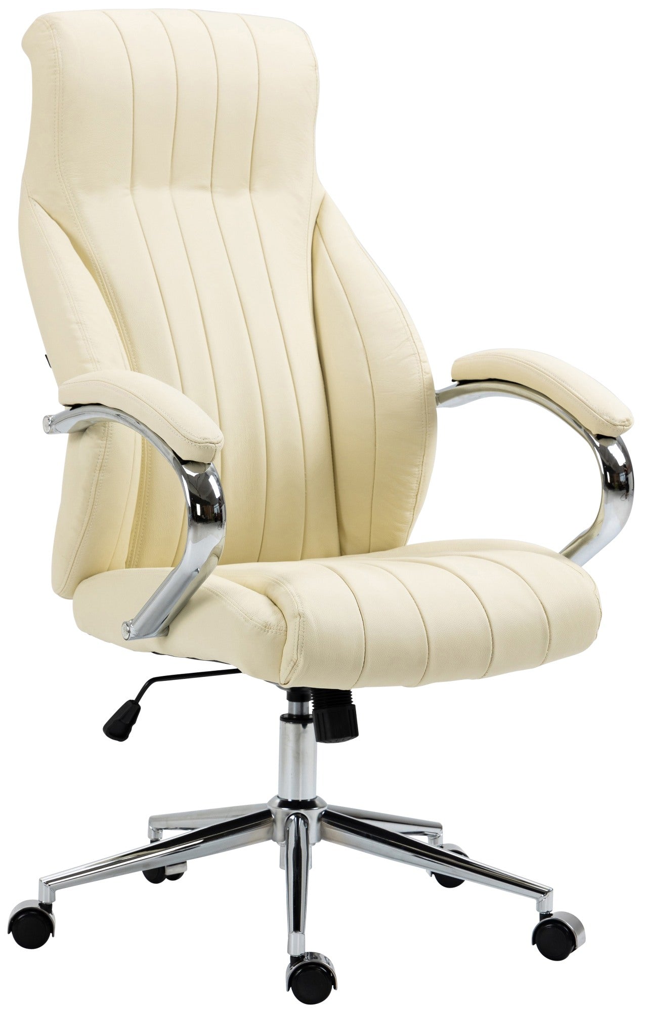 Luxe Lederen Bureaustoel - Kantoorstoel - Onverslaanbaar Comfort Kleur crème