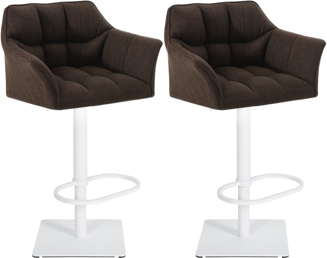 Set van 2 Verstelbare Barkrukken - Hoge Krukken - Extra Zitcomfort Onderstel Kleur wit Kleur blauw