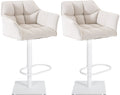 Set van 2 Verstelbare Barkrukken - Hoge Krukken - Extra Zitcomfort Onderstel Kleur wit Kleur wit