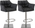 Set van 2 Verstelbare Barkrukken - Hoge Krukken - Extra Zitcomfort Onderstel Kleur roestvrij staal Kleur donkergrijs