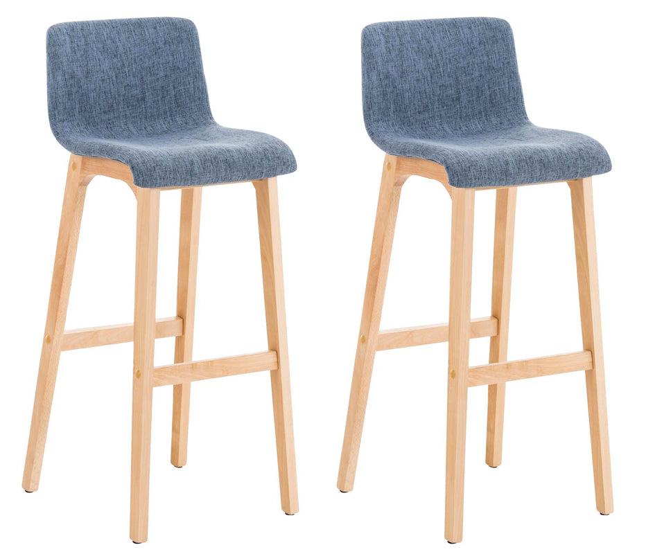 2-delige set Barkrukken - Barstoelen - Comfortabel en Ergonomisch Design Kleur blauw
