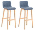 2-delige set Barkrukken - Barstoelen - Comfortabel en Ergonomisch Design Kleur blauw