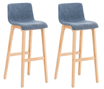 2-delige set Barkrukken - Barstoelen - Comfortabel en Ergonomisch Design Kleur blauw