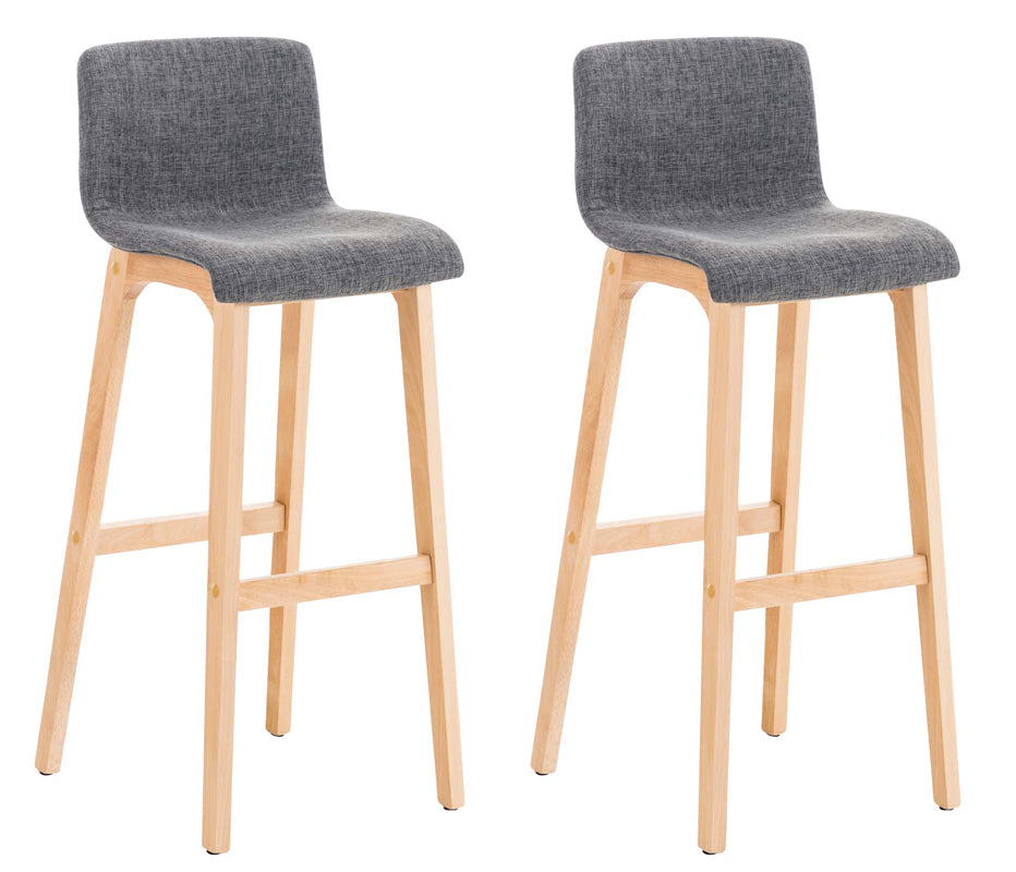 2-delige set Moderne Barkrukken - Barstoelen - Ergonomisch Comfort Kleur lichtgrijs