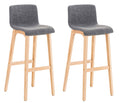 2-delige set Moderne Barkrukken - Barstoelen - Ergonomisch Comfort Kleur lichtgrijs