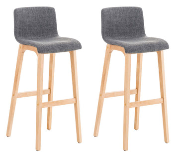 2-delige set Moderne Barkrukken - Barstoelen - Ergonomisch Comfort Kleur lichtgrijs