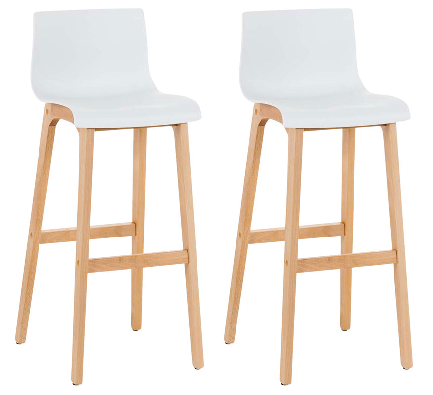2-delige Set Barkrukken - Barstoelen - Ergonomisch Zitcomfort, Stijlvolle Moderne Look Kleur wit