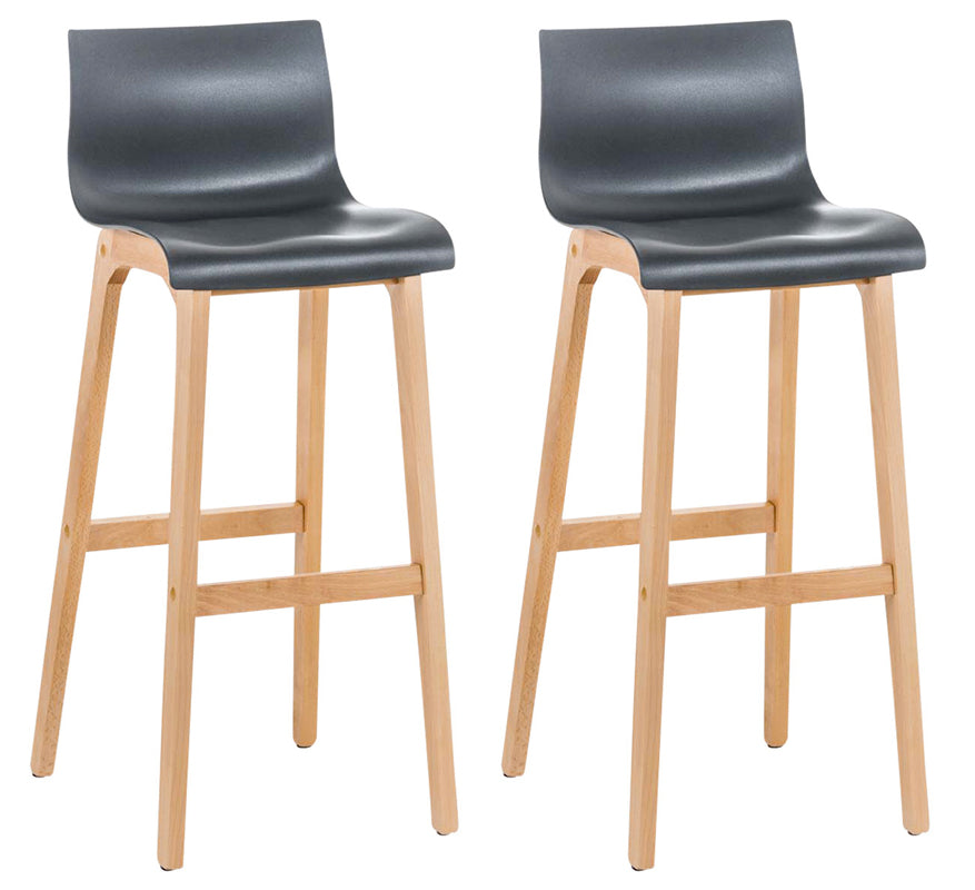 2-delige Set Barkrukken - Barstoelen - Ergonomisch Zitcomfort, Stijlvolle Moderne Look Kleur grijs