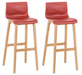 2-delige Set Barkrukken - Barstoelen - Ergonomisch Zitcomfort, Stijlvolle Moderne Look Kleur rood