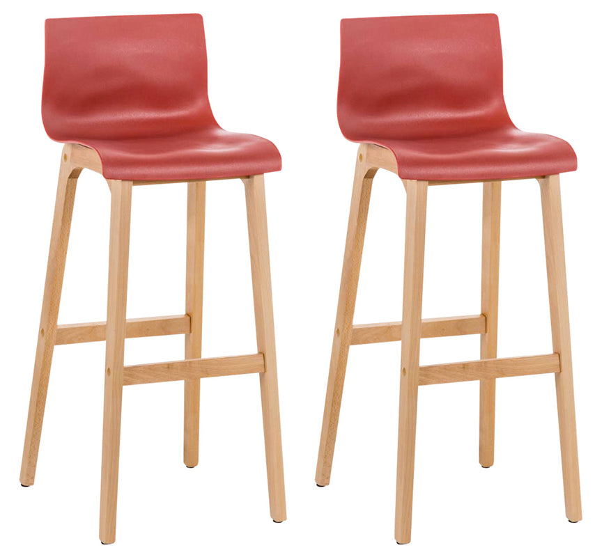 2-delige Set Barkrukken - Barstoelen - Ergonomisch Zitcomfort, Stijlvolle Moderne Look Kleur rood
