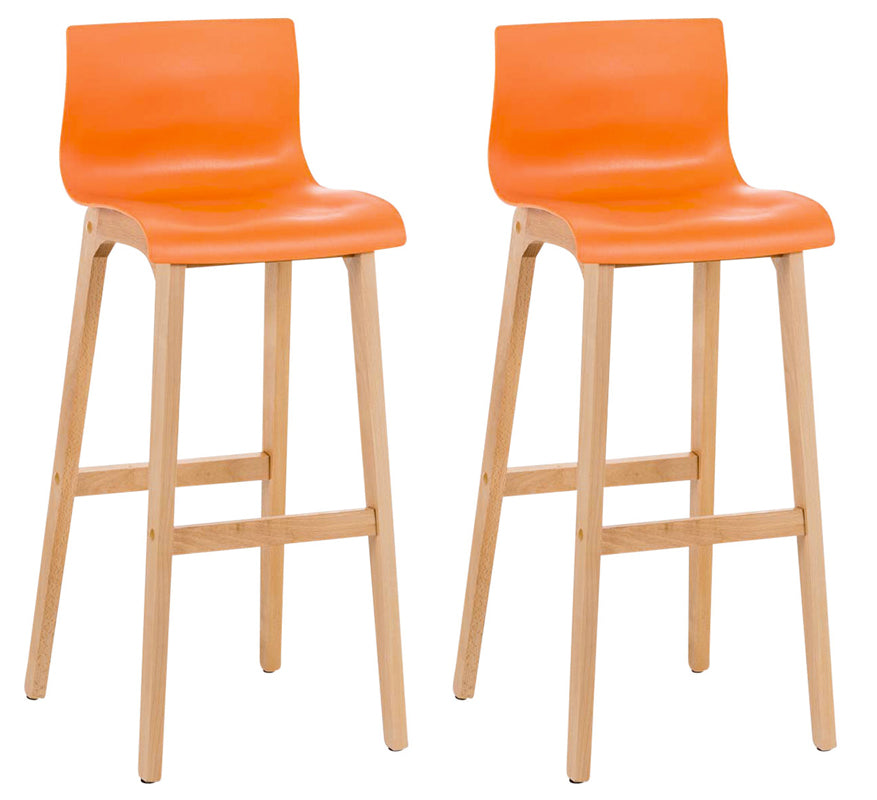 2-delige Set Barkrukken - Barstoelen - Ergonomisch Zitcomfort, Stijlvolle Moderne Look Kleur oranje