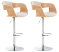 2-delige set Barkrukken - Barstoelen - Uitstekend zitcomfort, Verstelbare hoogte Kleur natuur/creme