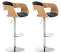2-delige set Barkrukken - Barstoelen - Uitstekend zitcomfort, Verstelbare hoogte Kleur natuur/donkergrijs