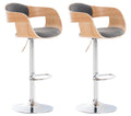 2-delige set Barkrukken - Barstoelen - Uitstekend zitcomfort, Verstelbare hoogte Kleur natuur/lichtgrijs