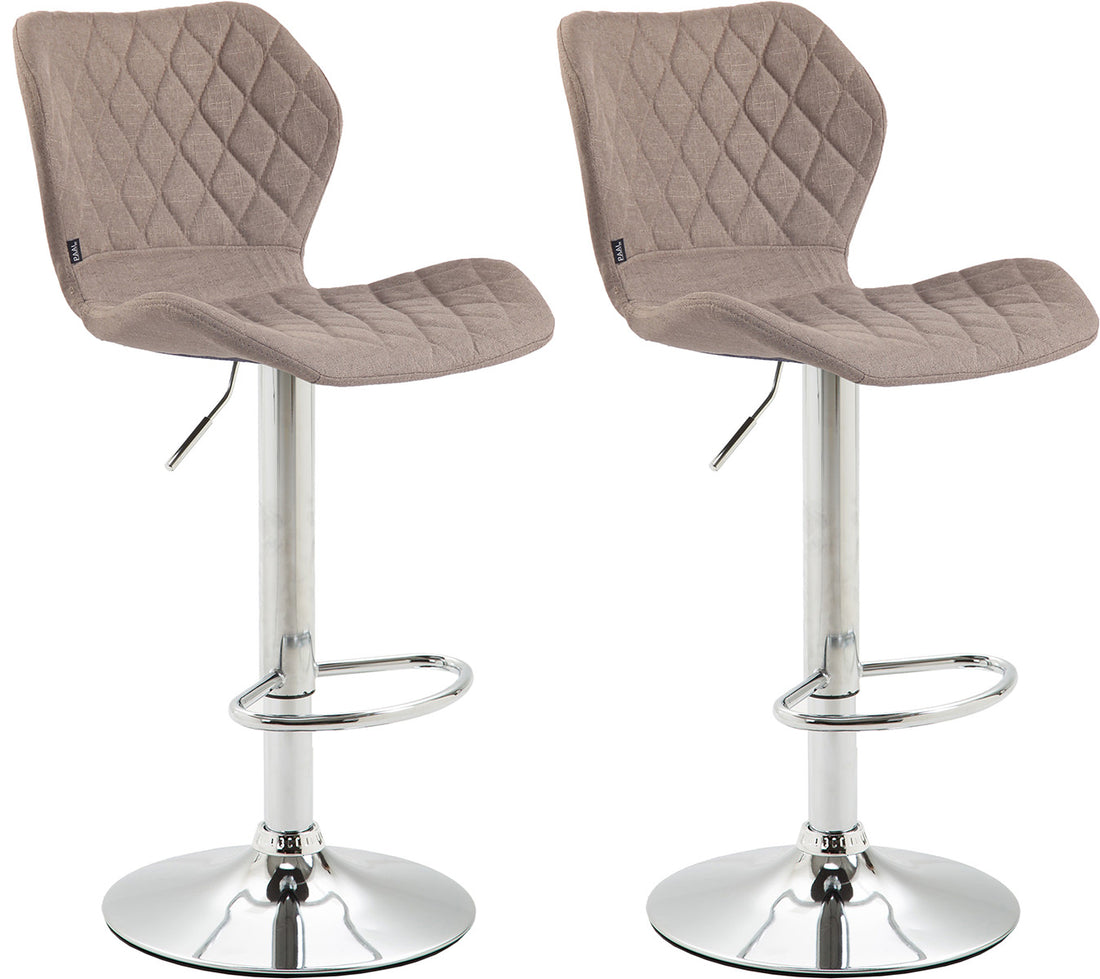 2-delige set Luxe Barkrukken - Hoge Stoelen - Comfortabele Zitting & Stijlvolle Voetsteun Kleur taupe