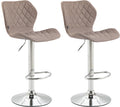 2-delige set Luxe Barkrukken - Hoge Stoelen - Comfortabele Zitting & Stijlvolle Voetsteun Kleur taupe
