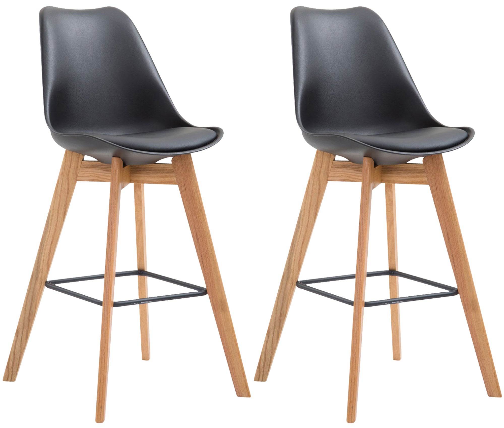 Set van 2 Barkrukken - Gezellige Krukken - Uitstekend Zitcomfort Kleur zwart