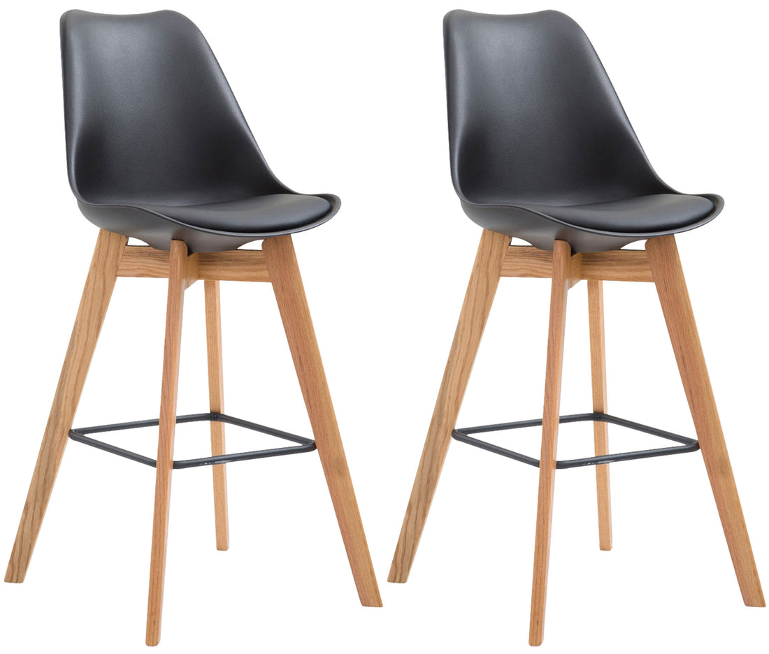 Set van 2 Barkrukken - Gezellige Krukken - Uitstekend Zitcomfort Kleur zwart
