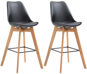 Set van 2 Barkrukken - Gezellige Krukken - Uitstekend Zitcomfort Kleur zwart