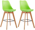 2-delige set Barkrukken - Hoogzitmeubels - Comfortabel en Modern Ontwerp Onderstel Kleur natuur Kleur groen