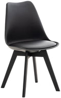 Comfortabele Eetkamerstoel - Design Zitstoel - Duurzaam Beukenhouten Onderstel Kleur zwart/zwart