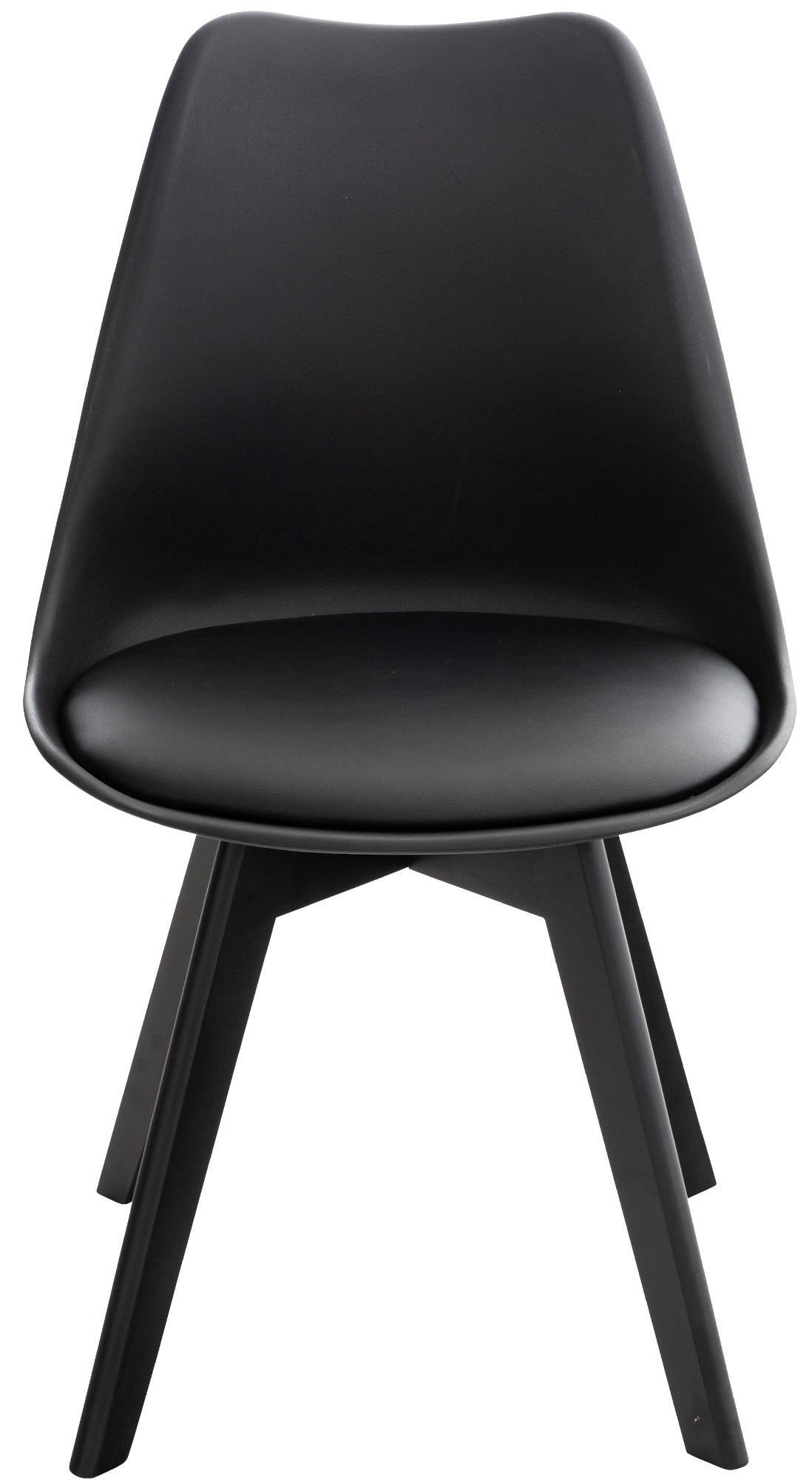 Comfortabele Eetkamerstoel - Design Zitstoel - Duurzaam Beukenhouten Onderstel Kleur zwart/zwart