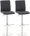 2-delige Set Barkrukken - Stijlvolle Krukken, Hoogteverstelbaar Comfort - Stoffen Bekleding Onderstel Kleur roestvrij staal Kleur donkergrijs