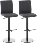 2-delige Set Barkrukken - Stijlvolle Krukken, Hoogteverstelbaar Comfort - Stoffen Bekleding Onderstel Kleur zwart Kleur donkergrijs