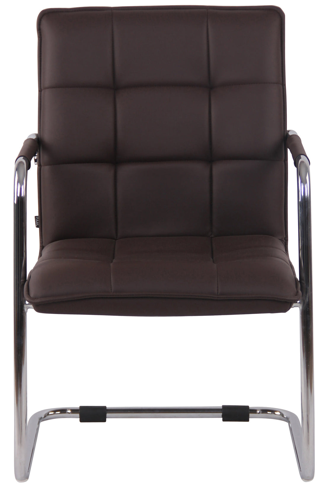 Eetkamerstoel Met Armleuningen - Kunstlederen Stoel - Hoog Zitcomfort - Chroomlook Frame Kleur bruin