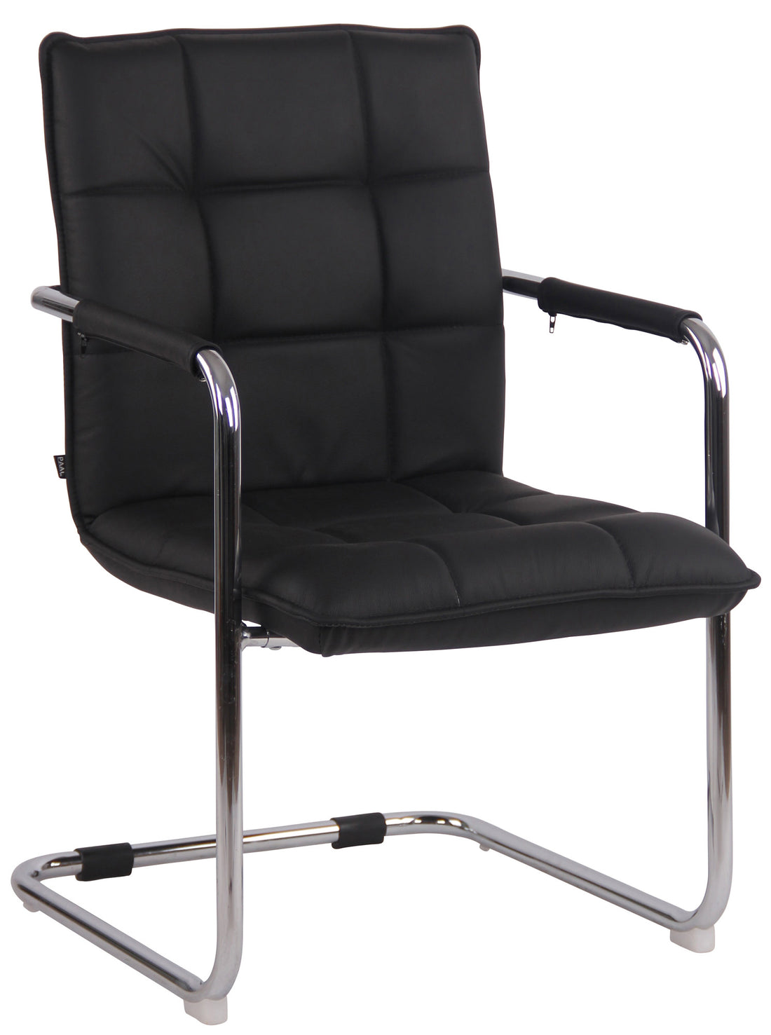 Moderne Eetkamerstoel - Comfort Stoel - Luxueus Rundleer, Zwart/Chroom Design Kleur zwart
