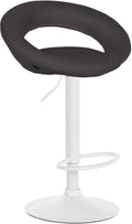 Barkruk met Stoffen Bekleding - Barstoel - Hoogte Verstelbaar voor Comfort en Ergonomie Kleur donkergrijs Onderstel Kleur wit