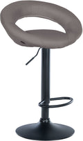 Barkruk met Stoffen Bekleding - Barstoel - Hoogte Verstelbaar voor Comfort en Ergonomie Kleur grijs Onderstel Kleur zwart