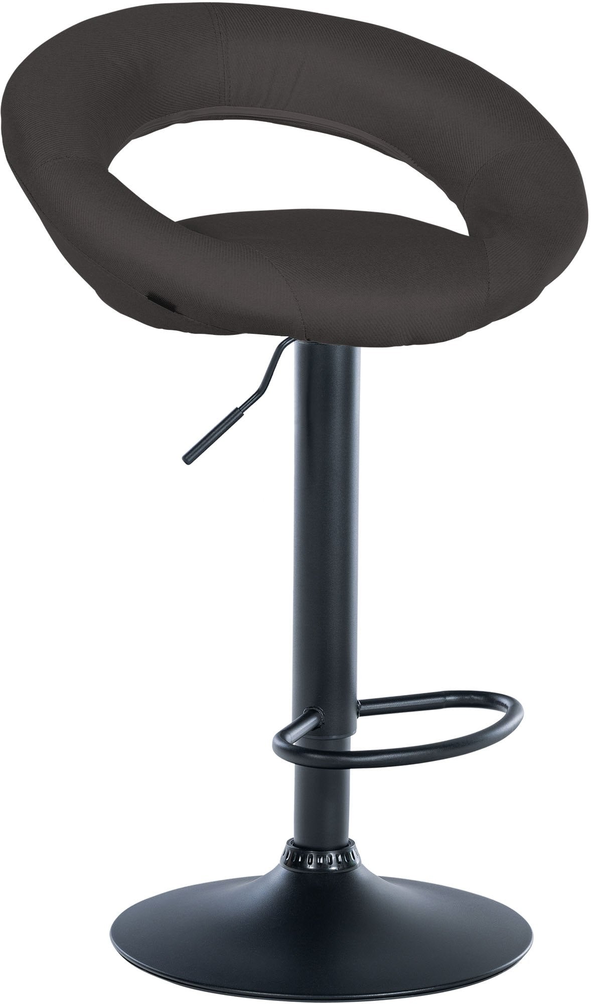 Barkruk met Stoffen Bekleding - Barstoel - Hoogte Verstelbaar voor Comfort en Ergonomie Kleur donkergrijs Onderstel Kleur zwart