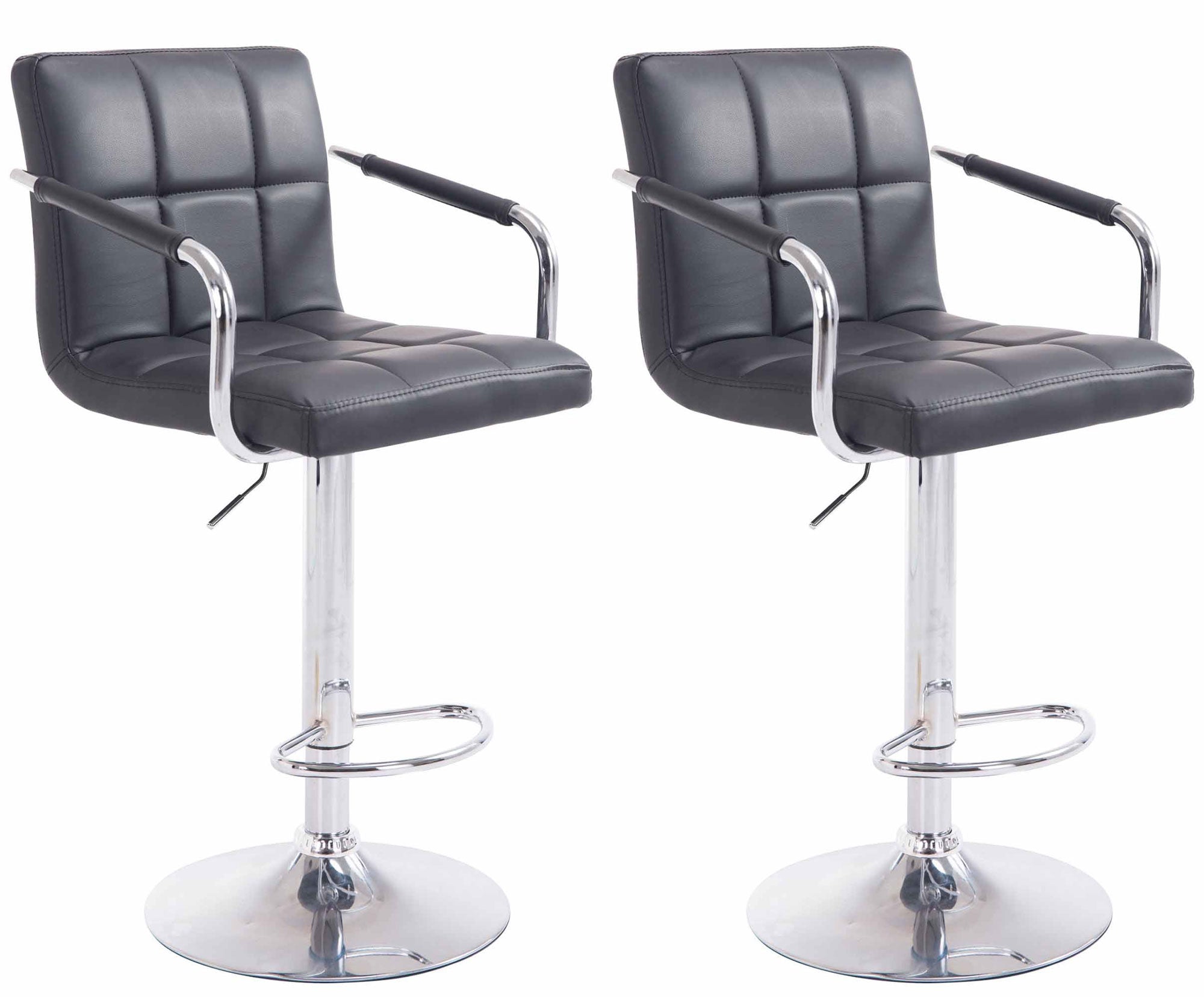 2-delige set Barkrukken - Barstoelen - 360° draaibaar comfort & eenvoudig te reinigen kunstleer Kleur zwart Onderstel Kleur chroom