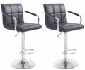 2-delige set Barkrukken - Barstoelen - 360° draaibaar comfort & eenvoudig te reinigen kunstleer Kleur zwart Onderstel Kleur chroom