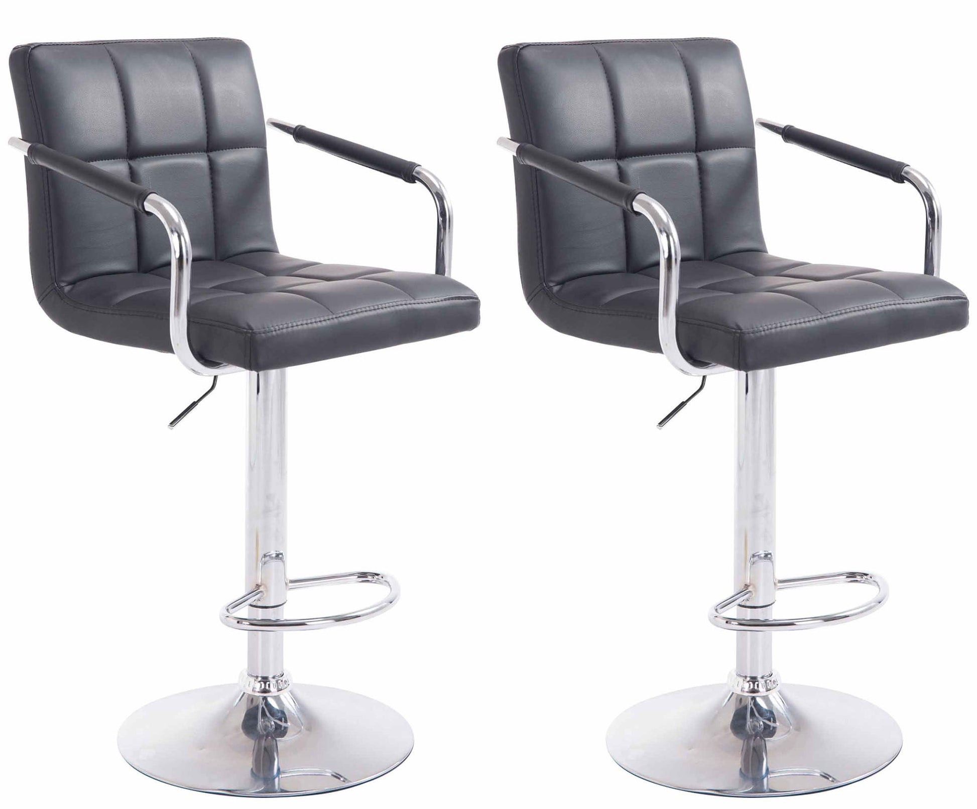 2-delige set Barkrukken - Barstoelen - 360° draaibaar comfort & eenvoudig te reinigen kunstleer Kleur zwart Onderstel Kleur chroom