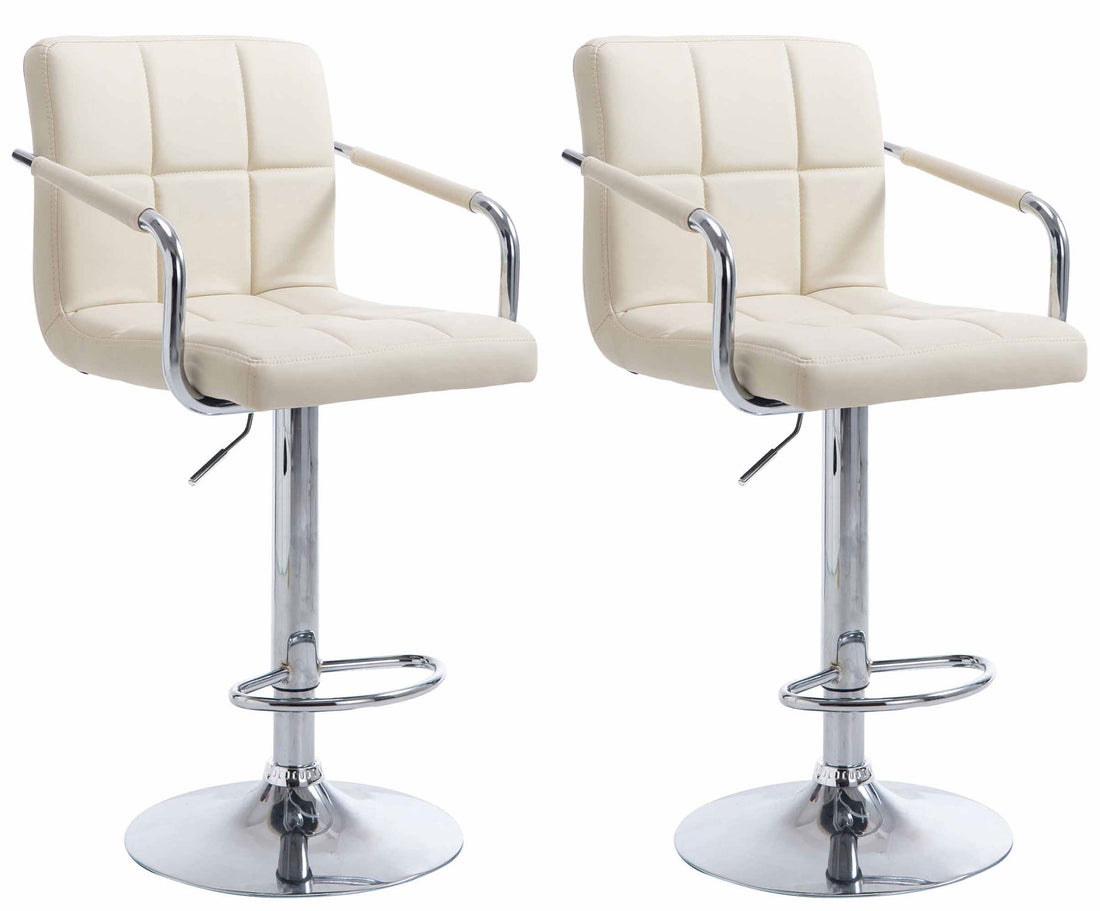 2-delige set Barkrukken - Barstoelen - 360° draaibaar comfort & eenvoudig te reinigen kunstleer Kleur zwart Onderstel Kleur chroom