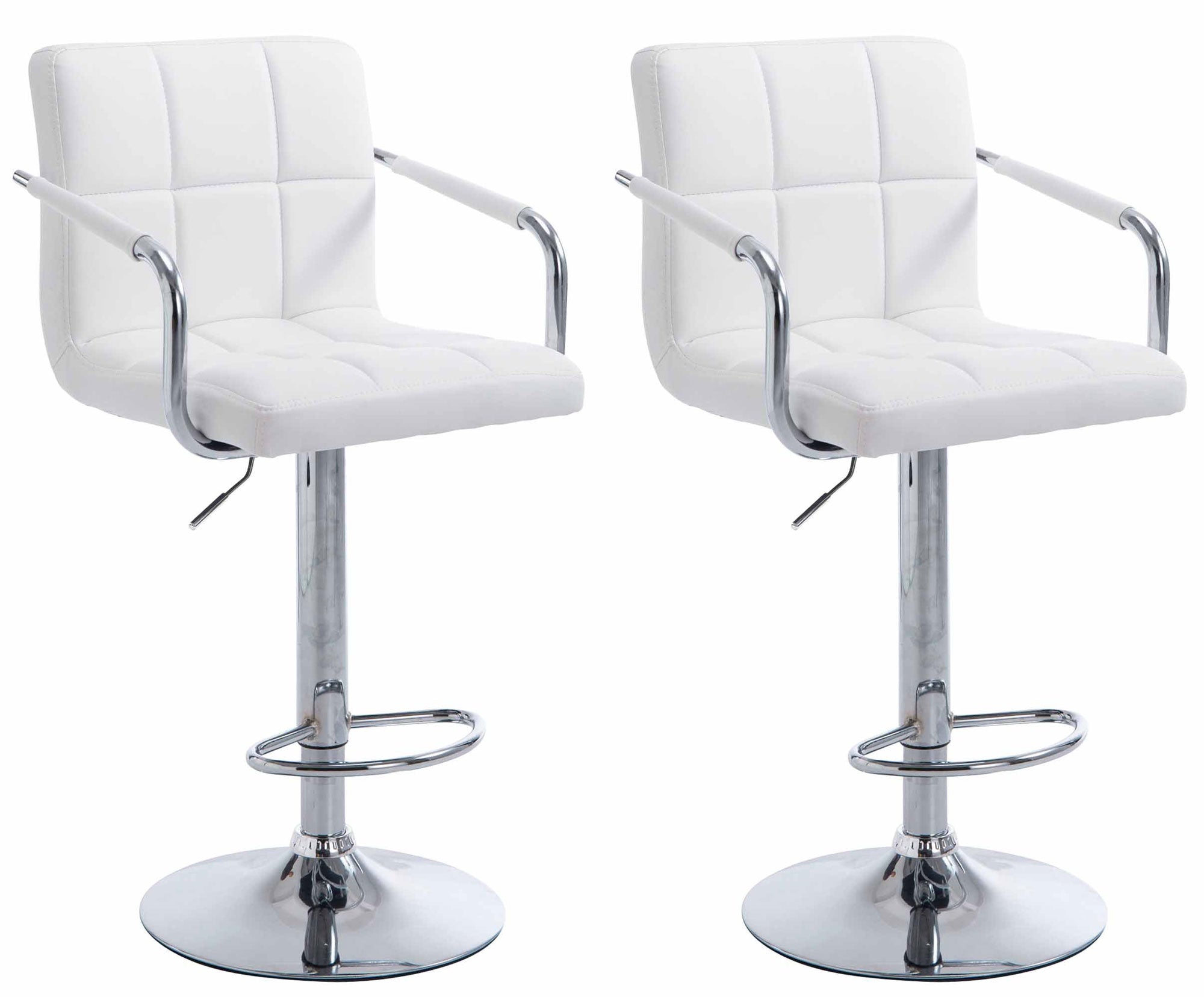 Set van 2 Moderne Barkrukken - Barstoelen - Ergonomisch Design, Stijlvolle Draaibare Zitting Kleur wit