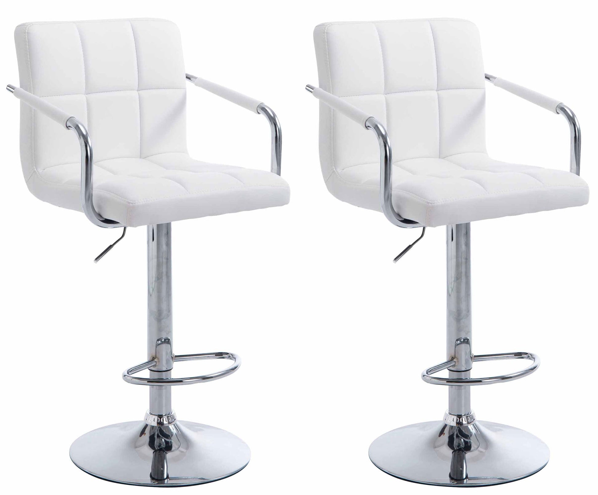 Set van 2 Moderne Barkrukken - Barstoelen - Ergonomisch Design, Stijlvolle Draaibare Zitting Kleur wit